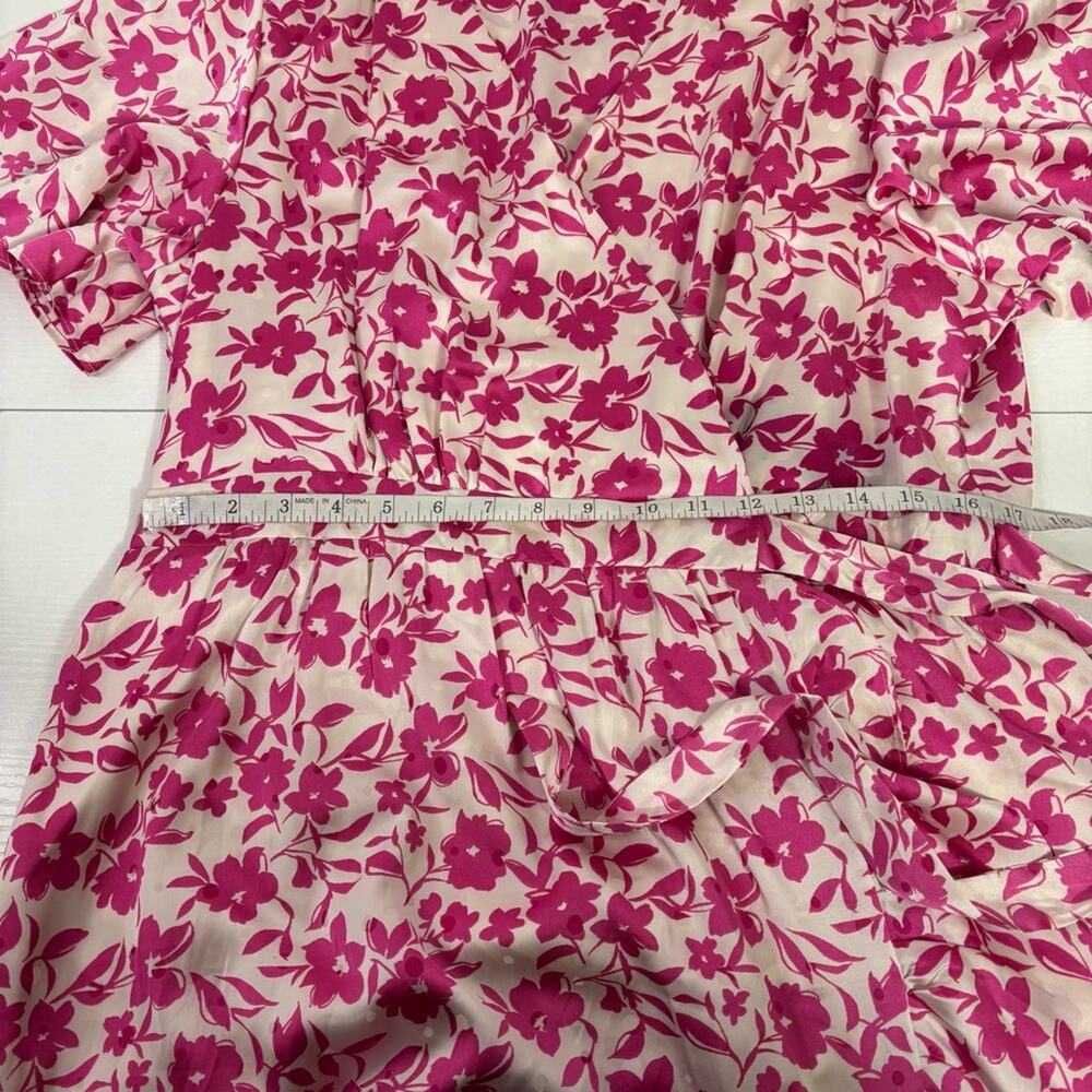 Draper James Pink and White Ruffled Maxi Faux Wrap Dress Size XL II0662 - Picture 6 of 10